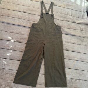 Miou Muse Jumpsuit Linen Blend Womens Medium Brown Overalls Minimalist Lagenlook